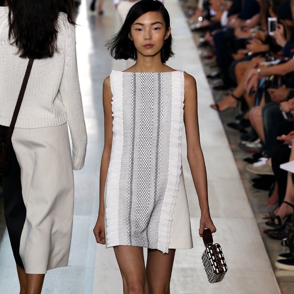 Tory Burch Dresses & Skirts - {Tory Burch} Runway Cream Ruffle Embroidered Dress